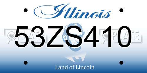 53ZS410 Illinois License Plate