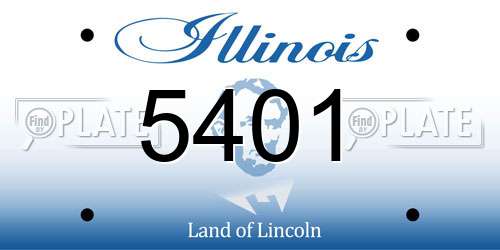 5401 Illinois License Plate