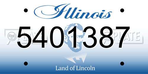 5401387 Illinois License Plate