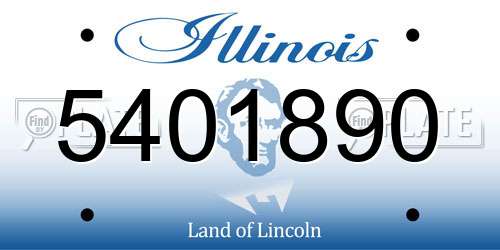5401890 Illinois License Plate