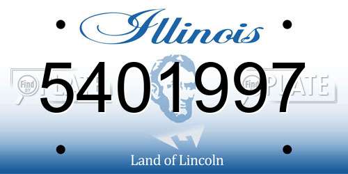 5401997 Illinois License Plate