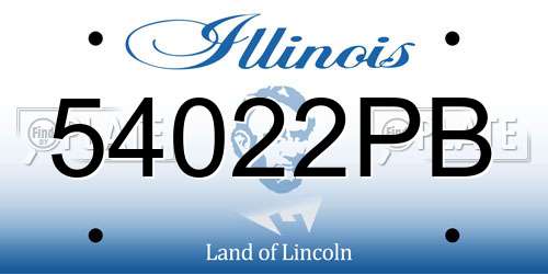 54022PB Illinois License Plate
