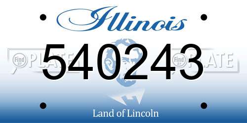 540243 Illinois License Plate