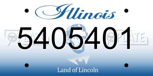 5405401 Illinois License Plate