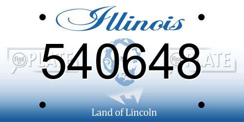 540648 Illinois License Plate