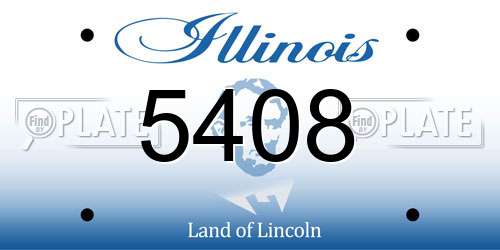 5408 Illinois License Plate