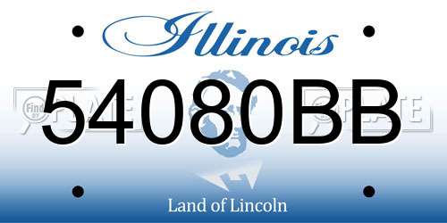 54080BB Illinois License Plate