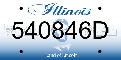 540846D Illinois License Plate