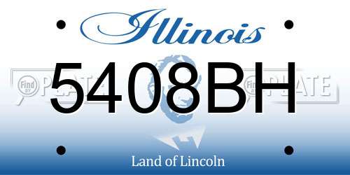 5408BH Illinois License Plate