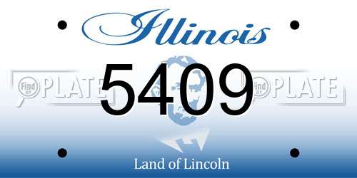 5409 Illinois License Plate