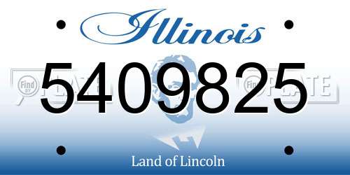 5409825 Illinois License Plate