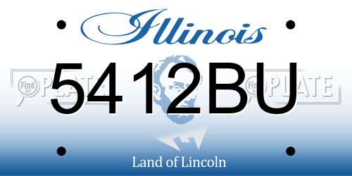 5412BU Illinois License Plate
