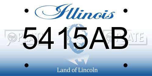 5415AB Illinois License Plate