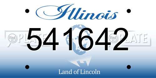 541642 Illinois License Plate
