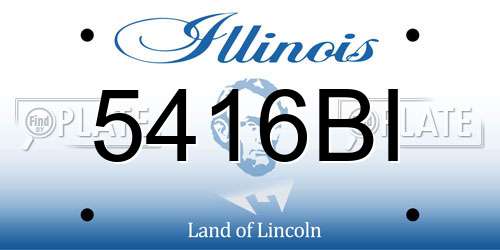 5416BI Illinois License Plate