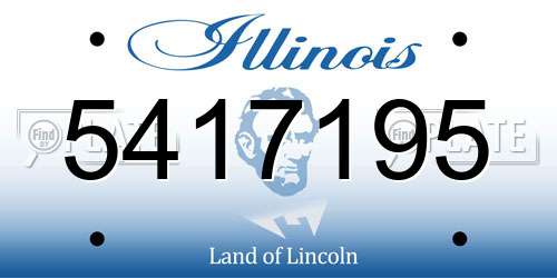 5417195 Illinois License Plate