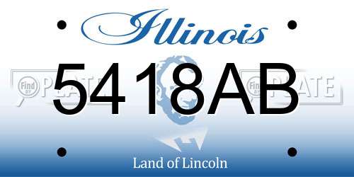 5418AB Illinois License Plate