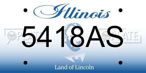 5418AS Illinois License Plate