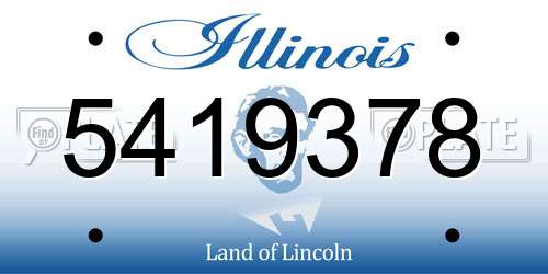 5419378 Illinois License Plate