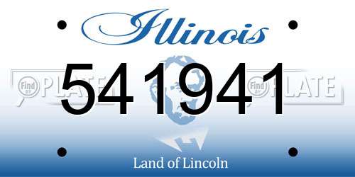 541941 Illinois License Plate