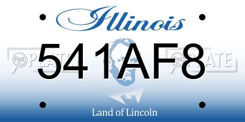 541AF8 Illinois License Plate