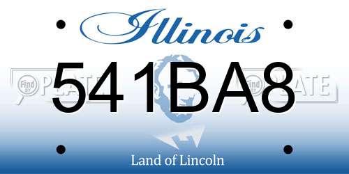 541BA8 Illinois License Plate
