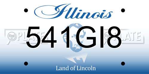 541GI8 Illinois License Plate