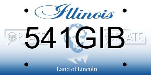 541GIB Illinois License Plate