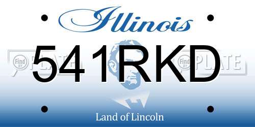 541RKD Illinois License Plate