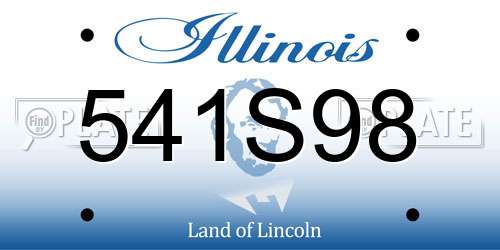 541S98 Illinois License Plate