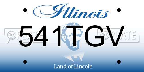 541TGV Illinois License Plate