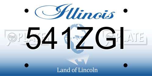 541ZGI Illinois License Plate