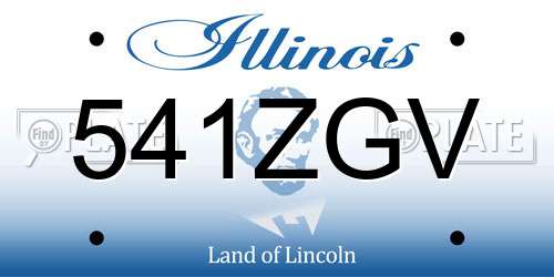 541ZGV Illinois License Plate