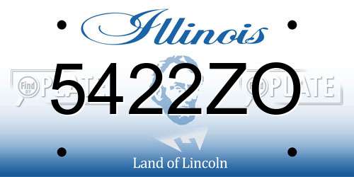 5422ZO Illinois License Plate