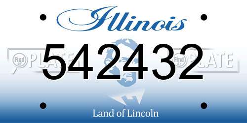 542432 Illinois License Plate