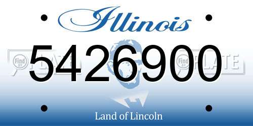 5426900 Illinois License Plate