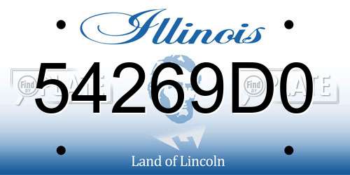 54269D0 Illinois License Plate