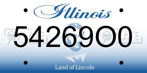54269O0 Illinois License Plate