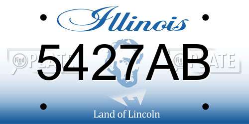 5427AB Illinois License Plate