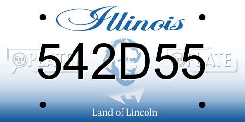 542D55 Illinois License Plate