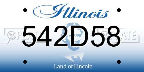 542D58 Illinois License Plate