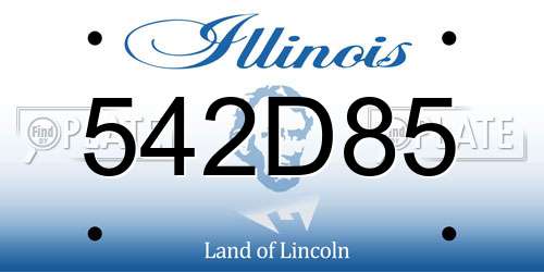 542D85 Illinois License Plate