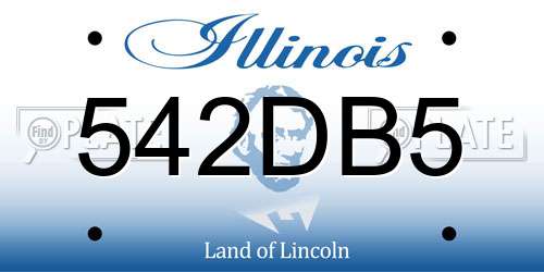 542DB5 Illinois License Plate