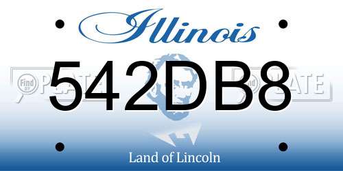 542DB8 Illinois License Plate