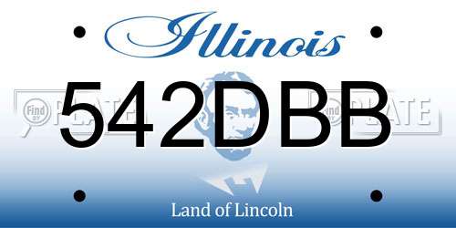 542DBB Illinois License Plate