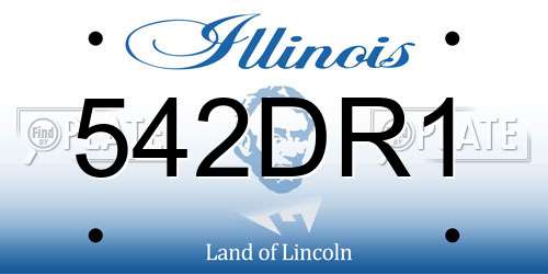542DR1 Illinois License Plate
