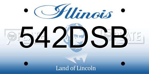542DSB Illinois License Plate