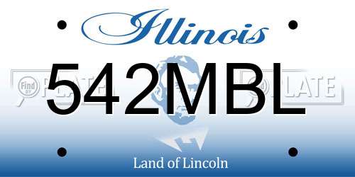 542MBL Illinois License Plate