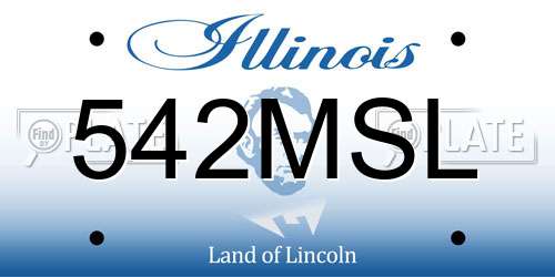 542MSL Illinois License Plate