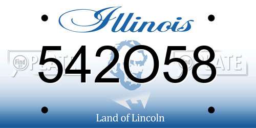 542O58 Illinois License Plate
